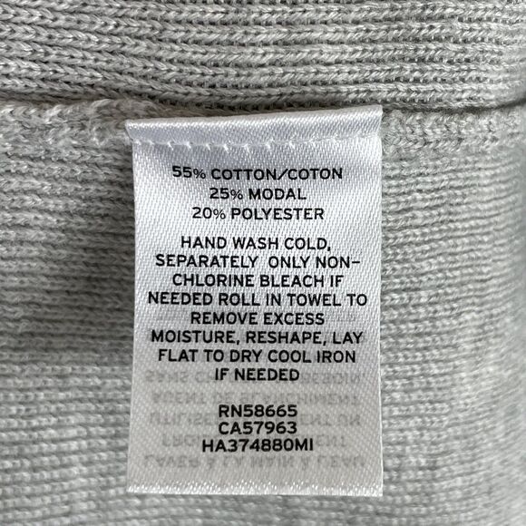 Halogen Size 1 Sweater Gray Cotton Rib Knit Bell Sleeve Pullover Retro 90s - Picture 7 of 9